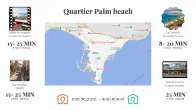 a map of the perimeter palm beach resort at A056 - Nice Studio Cannes centre with parking in Cannes