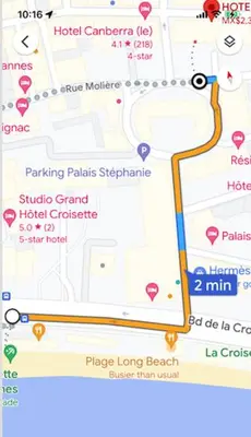 a map of the hotel camino de santiago at Appartement Cannes Centre Proche de la Croisette! in Cannes