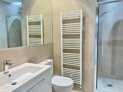 a bathroom with a toilet and a sink and a shower at 242 Cannes La Croisette - PALAIS MIRAMAR - Studio au calme coté jardin in Cannes