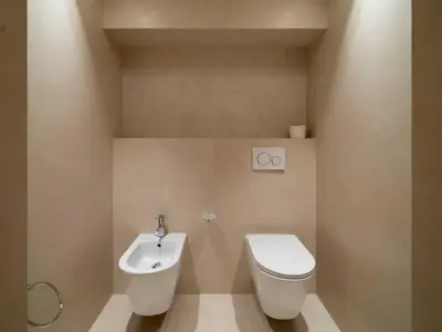 a bathroom with a toilet and a sink at Charming oasis with terrace 4 BD- 8P - Cannes in Cannes
