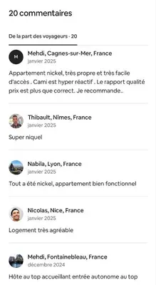 a screenshot of a cell phone with a list of commands at Le petit Carlthon appart in Cannes