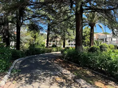 a tree lined road with a house in the background at 4 people with Pool Tennis Parking air cond in Cannes