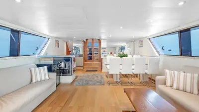 a view from the deck of a cruise ship at Zaffiro Yacht - Festival de la plaisance Cannes 2024 in Cannes