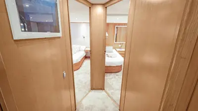 a bathroom with a sink and a blue wall at Zaffiro Yacht - Festival de la plaisance Cannes 2024 in Cannes
