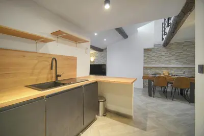 a kitchen with a sink and a counter top at Immogroom - T3 - Suquet - AC in Cannes
