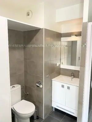 a bathroom with a toilet and a sink at Proche Palais Des Festivals - Croisette,Studio Bella - Palmazur Vacances in Cannes
