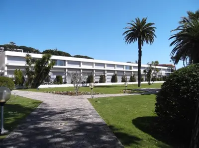 a building with a palm tree in front of it at Château de la mer, by Welcome to Cannes in Cannes
