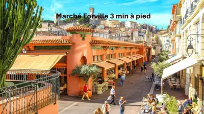 a view of a street in a city with people at Studio Moderne BALCON, proche FORVILLE- CENTRE CANNES A0B198 in Cannes