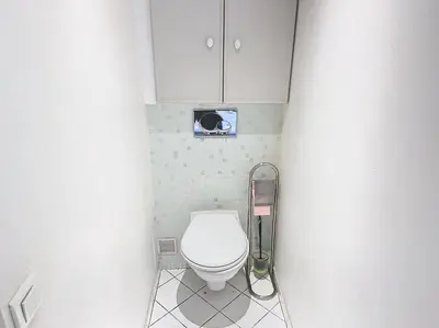 a small bathroom with a toilet in a stall at Bel appartement à 2 pas des plages 151L DEBL in Cannes