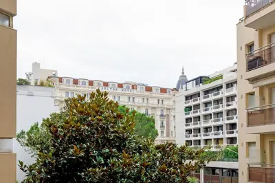 an orange tree in front of a building at Carlton area superb 1 bedroom in Cannes