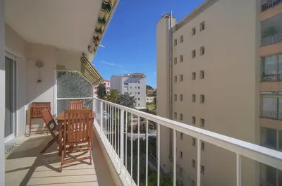 a view of a city from a balcony of a building at FRGK Fauvettes Apartment Terrace, Parking, AC & Ultra-Fast Wi-Fi in Cannes