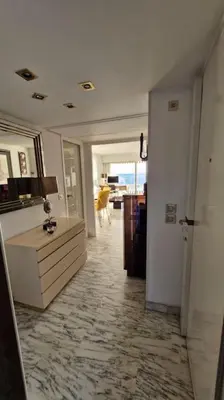 a kitchen with a sink and a counter in a room at Cannes SEASIDE BEACHFRONT bord de mer in Cannes