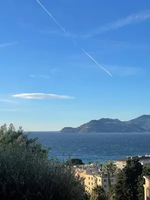an island in the middle of a body of water at Appartement Vue Mer avec Piscine - Cannes in Cannes