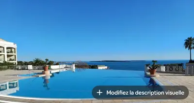 a large swimming pool with a view of the water at Cannes Passion in Cannes