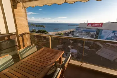 a bathroom with a shower and a sink at Luxury Croisette Sea view facing Palais in Cannes