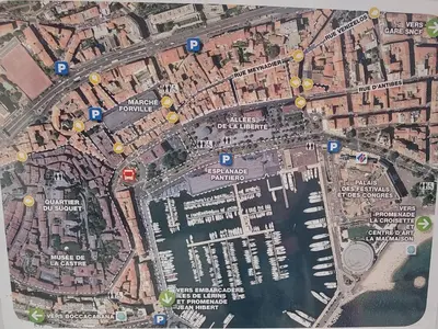 a group of boats docked in a harbor at Studio F1 avec jardin, proche du Palais des festivals et des plages in Cannes