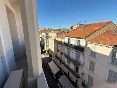 an aerial view of a city with buildings at Appartement HOCHE CANNES centre-ville in Cannes