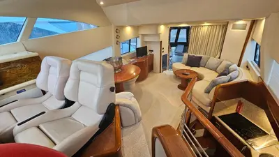 a view of a living room of a boat at Superbe yacht dans le port de Cannes in Cannes