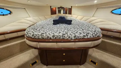 a large bed in the middle of a boat at Superbe yacht dans le port de Cannes in Cannes