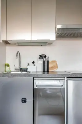 a kitchen with a sink and a dishwasher at Joséphines in Cannes