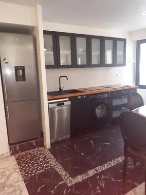 a kitchen with a sink and a washer and dryer at Jo Malone in Cannes