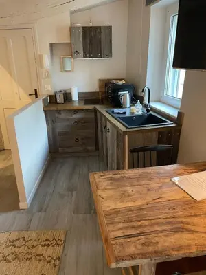 a kitchen with a sink and a counter top at Cannes historic center in Cannes