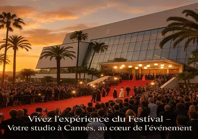 a crowd of people on a red carpet in front of a building at Studio chic à 200 m du Palais des Festivals, au cœur du shopping Cannois in Cannes