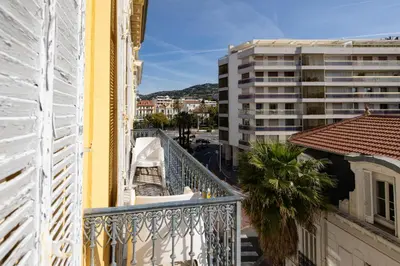 a view from the balcony of a building at Center of Cannes 100m2 bright apartment in Cannes