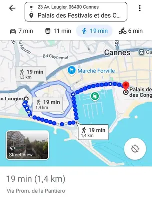 a screenshot of a map of a park at Studio meublé, les tambourins in Cannes