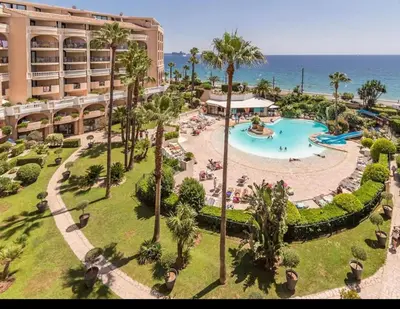an aerial view of a resort with a swimming pool at CARIBOU T2 piscine - Axelle Loc'Appart in Cannes