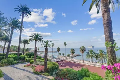 a view of the beach from the resort at Pura Vida in Cannes