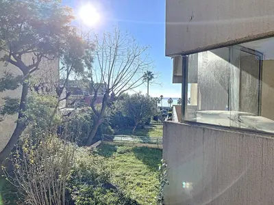 a view of a yard from a house at A deux pas des plages du Midi 305L in Cannes