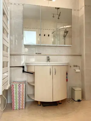 a bathroom with a sink and a mirror at A deux pas des plages du Midi 305L in Cannes