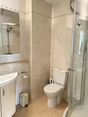 a bathroom with a toilet and a sink and a shower at A deux pas des plages du Midi 305L in Cannes