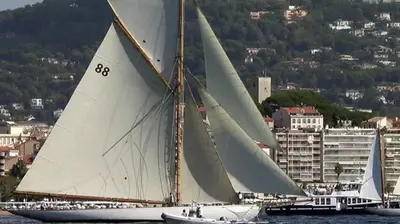 a group of sailboats on the water near a city at Cannes Centre-Ville, Clim, WiFi 2-4P in Cannes