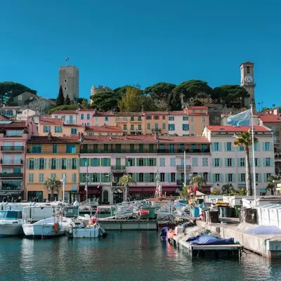 a group of boats docked in a harbor with buildings at STA4 Le Suquet, Proche Mer et Palais des Congrès in Cannes