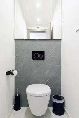a bathroom with a toilet and two rings on the wall at Gray d'Albion 3i7 YourHostHelper in Cannes