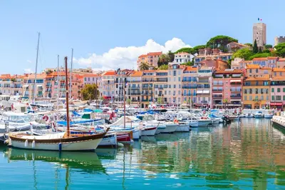 a group of boats docked in a harbor with buildings at Casa Bisou Cannes - BOHEME in Cannes