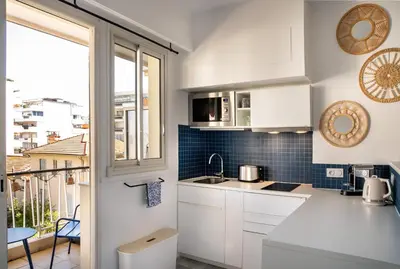 a bathroom with a shower and a toilet at L'Astrolabe - Studio - refurbished - seaside in Cannes