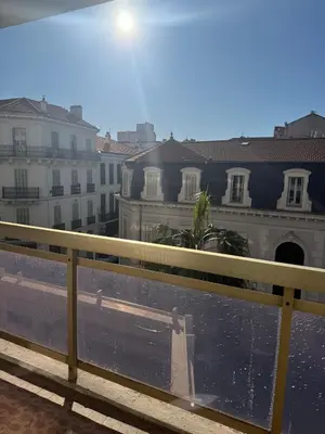 a view of a city from a balcony at Central location, terrace, 2 bedrooms in Cannes