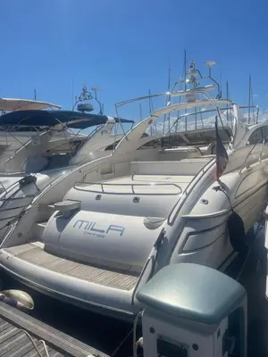 a group of boats are parked in a dock at yacht 17M Princess V52 Cannes port canto 3 chambres AC in Cannes