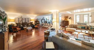 a large living room with couches and tables at Centre cannes Galia 210 m2 in Cannes