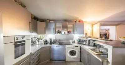 a kitchen with a washer and a dishwasher in it at Centre cannes Galia 210 m2 in Cannes