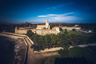 an aerial view of a large building with a tower at Wide and sunny 3 BR 2 Baths heart of Cannes gorgeous terrace city ctr in Cannes