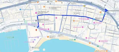 a map of the city of toronto at Bright and vast studio terrace easy parking Cannes heart of town 1 mn in Cannes