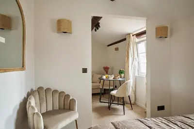 a bathroom with a shower and a toilet at Old Town Apartments By Villa Botanica in Cannes