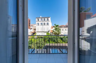 a view from a window of a building at 2-Br Apartment Terrace Cannes City Centre in Cannes