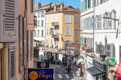 an overhead view of a city street with buildings at LE RÉTRO studio avec mezzanine en plein centre in Cannes
