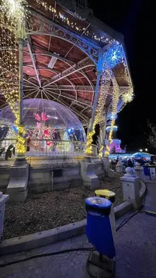 a large structure with christmas lights at night at Cannes Center, minutes walk from the Palais des festivals, Beaches, La Croisette and Rue d'Antibes in Cannes