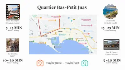 a map of the quarter fees perl tax at C018 - Lumineux Appartement - Proche plage in Cannes